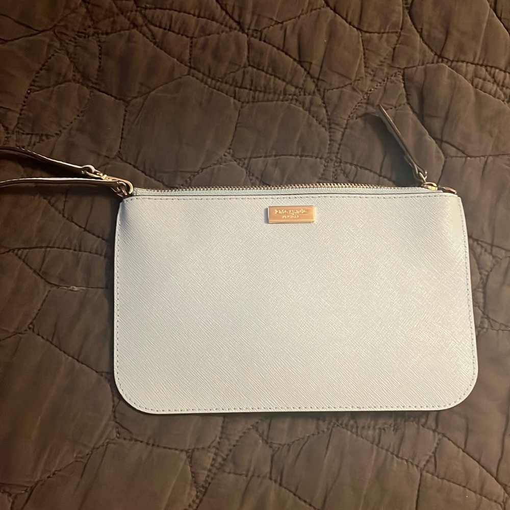 Kate Spade wristlet in powder blue leather